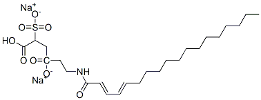 disodium 4-[2-[(1-oxooctadecadienyl)amino]ethyl] 2-sulphonatosuccinate Struktur