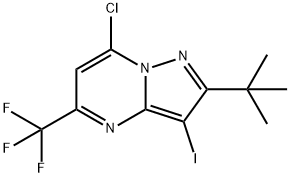 2-(TERT-BUTYL)-7-CHLORO-3-IODO-5-(TRIFLUOROMETHYL)PYRAZOLO[1,5-A]PYRIMIDINE Struktur