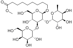 8-Methoxycarbonyloctyl2-O-(a-L-fucopyranosyl)-3-O-(a-D-galactopyranosyl)-b-D-galactopyranoside Struktur