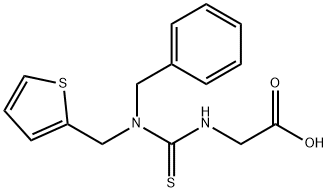 ({[benzyl(thien-2-ylmethyl)amino]carbonothioyl}amino)acetic acid Struktur