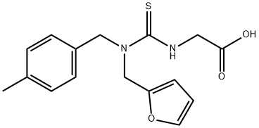 ({[(2-furylmethyl)(4-methylbenzyl)amino]carbonothioyl}amino)acetic acid Struktur