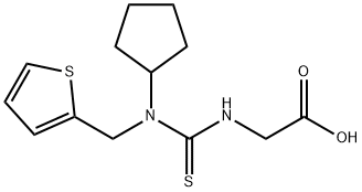 ({[cyclopentyl(thien-2-ylmethyl)amino]carbonothioyl}amino)acetic acid Struktur