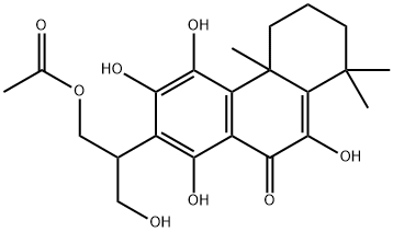 7-[2-Acetoxy-1-(hydroxymethyl)ethyl]-2,3,4,4a-tetrahydro-5,6,8,10-tetrahydroxy-1,1,4a-trimethylphenanthren-9(1H)-one Struktur