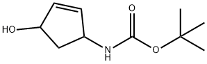 Carbamic acid, (4-hydroxy-2-cyclopenten-1-yl)-, 1,1-dimethylethyl ester (9CI) Struktur