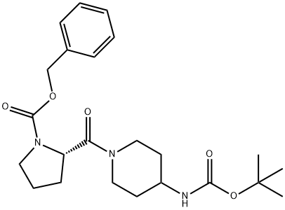 2-(4-TERT-BUTOXYCARBONYLAMINOPIPERIDINE-1-CARBONYL)PYRROLIDINE-1-CARBOXYLIC ACID BENZYL ESTER Struktur