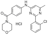 Morpholine, 4-(4-((2-(2-chlorophenyl)-6-methyl-4-pyrimidinyl)amino)ben zoyl)-, monohydrochloride Struktur