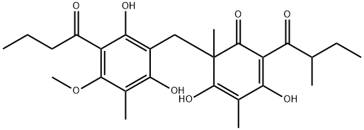 (6S)-6-[(3-ブタノイル-2,6-ジヒドロキシ-4-メトキシ-5-メチルフェニル)メチル]-3,5-ジヒドロキシ-4,6-ジメチル-2-[(2R)-2-メチルブタノイル]シクロヘキサ-2,4-ジエン-1-オン