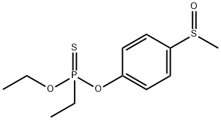 Ethylthiophosphonic acid O-ethyl O-[4-(methylsulfinyl)phenyl] ester Struktur