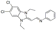 5,6-Dichloro-1,3-diethyl-2-(2-phenylimino ethylidene) benzimidazoline Struktur