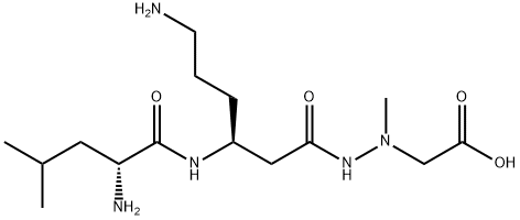 (3R)-N'-Carboxymethyl-N'-methyl-3-amino-6-(L-leucylamino)hexanoic acid hydrazide Struktur