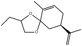 1,4-Dioxaspiro[4.5]dec-6-ene,2-ethyl-6-methyl-9-(1-methylethenyl)-,(9R)-(9CI) Struktur