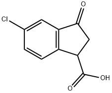 6-CHLORO-2,3-DIHYDRO-3-OXO-1H-INDENE-1-CARBOXYLIC ACID Struktur