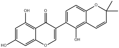 5,7-Dihydroxy-3-(5-hydroxy-2,2-dimethyl-2H-1-benzopyran-6-yl)-4H-1-benzopyran-4-one Struktur