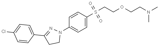 2-[2-[[4-[3-(4-chlorophenyl)-4,5-dihydro-1H-pyrazol-1-yl]phenyl]sulphonyl]ethoxy]ethyl(dimethyl)amine Struktur