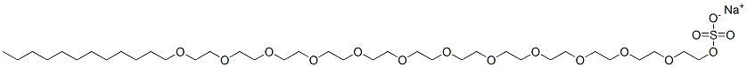 sodium 3,6,9,12,15,18,21,24,27,30,33,36-dodecaoxaoctatetracontyl sulphate Struktur