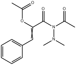 2-(Acetyloxy)-3-phenylpropenoic acid 1-acetyl-2,2-dimethyl hydrazide Struktur