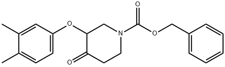 1-Piperidinecarboxylic  acid,  3-(3,4-dimethylphenoxy)-4-oxo-,  phenylmethyl  ester Struktur