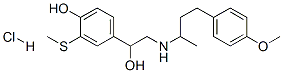 4-hydroxy-alpha-[[[3-(4-methoxyphenyl)-1-methylpropyl]amino]methyl]-3-(methylthio)benzyl alcohol hydrochloride Struktur