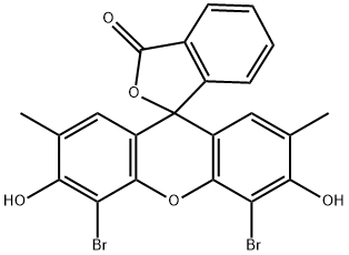 4',5'-dibromo-3',6'-dihydroxy-2',7'-dimethylspiro[isobenzofuran-1(3H),9'-[9H]xanthene]-3-one Struktur