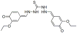 1,3-bis[[(E)-(3-ethoxy-4-oxo-1-cyclohexa-2,5-dienylidene)methyl]amino] thiourea Struktur