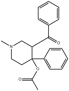 (3-benzoyl-1-methyl-4-phenyl-4-piperidyl) acetate Struktur