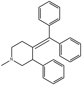 4-benzhydrylidene-1-methyl-3-phenyl-piperidine Struktur