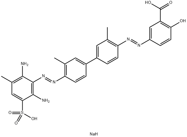 disodium 5-[[4'-[(2,6-diamino-3-methyl-5-sulphonatophenyl)azo]-3,3'-dimethyl[1,1'-biphenyl]-4-yl]azo]salicylate Struktur