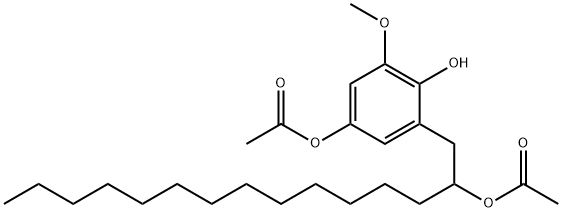 2-(2-Acetoxypentadecyl)-6-methoxy-4-acetoxyphenol Struktur