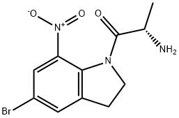 1-[(S)-2-Amino-1-oxopropyl]-5-bromo-2,3-dihydro-7-nitro-1H-indole Struktur