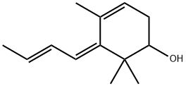 5-[(1E,2E)-2-Buten-1-ylidene]-4,6,6-trimethyl-3-cyclohexen-1-ol Struktur