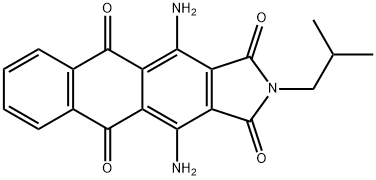 4,11-diamino-2-(2-methylpropyl)-1H-naphth[2,3-f]isoindole-1,3,5,10(2H)-tetrone Struktur