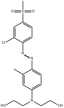 2,2'-[[4-[[2-chloro-4-(methylsulphonyl)phenyl]azo]-3-methylphenyl]imino]bisethanol  Struktur