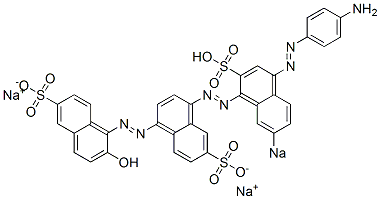 4-[[4-[(4-Aminophenyl)azo]-7-sodiosulfo-1-naphthalenyl]azo]-2'-hydroxy[1,1'-azobisnaphthalene]-6,6'-disulfonic acid disodium salt Struktur