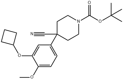 1-BOC-4-CYANO-4-[3-(CYCLOBUTYLOXY)-4-METHOXYPHENYL]-PIPERIDINE Struktur