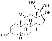 (3R,5R,8S,9S,10S,13S,14S,17R)-17-[(1R)-1,2-dihydroxyethyl]-3,17-dihydr oxy-10,13-dimethyl-2,3,4,5,6,7,8,9,12,14,15,16-dodecahydro-1H-cyclopen ta[a]phenanthren-11-one Struktur