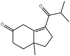 2,4,5,6,7,7a-Hexahydro-7a-methyl-3-(2-methyl-1-oxopropyl)-1H-inden-5-one Struktur