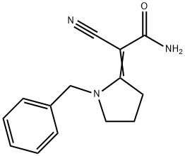 2-[1-Benzyl-pyrrolidinylidene]-2-cyano-acetamide Struktur