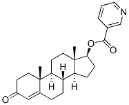 17-beta-hydroxyandrost-4-en-3-one nicotinate Struktur