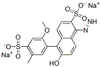 Disodium6-hydroxy-5-(2-methoxy-5-methyl-4-sulfonato-phenyl)diazenyl-naphthalene-2-sulfonate Struktur