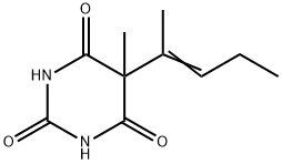 5-Methyl-5-(1-methyl-1-butenyl)barbituric acid Struktur