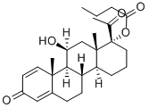 11beta-hydroxy-D-homopregna-1,4-diene-3,20-dione 17a-butyrate Struktur