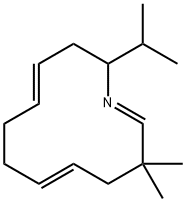 3,3-Dimethyl-12-isopropylazacyclododeca-1,5,9-triene Struktur