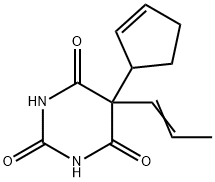 5-(2-Cyclopentenyl)-5-(1-propenyl)barbituric acid Struktur