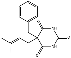 5-Benzyl-5-(3-methyl-2-butenyl)barbituric acid Struktur