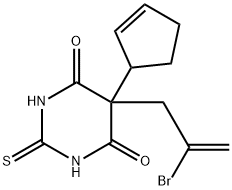 5-(2-Bromo-2-propenyl)-5-(2-cyclopentenyl)-2,3-dihydro-2-thioxo-4,6(1H,5H)-pyrimidinedione Struktur