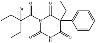 1-(2-Bromo-2-ethylbutyryl)-5-ethyl-5-phenyl-2,4,6(1H,3H,5H)-pyrimidinetrione Struktur