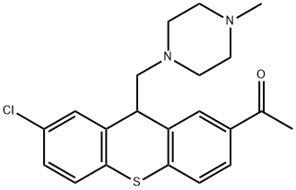 2-Acetyl-7-chloro-9-[(4-methylpiperazino)methyl]-9H-thioxanthene Struktur