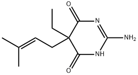 5-Ethyl-2,3-dihydro-2-imino-5-(3-methyl-2-butenyl)-4,6(1H,5H)-pyrimidinedione Struktur