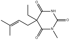 5-Ethyl-1-methyl-5-(3-methyl-2-butenyl)-2,4,6(1H,3H,5H)-pyrimidinetrione Struktur