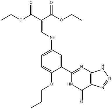 diethyl [[[3-(4,7-dihydro-7-oxo-1H-1,2,3-triazolo[4,5-d]pyrimidin-5-yl)-4-propoxyphenyl]amino]methylene]malonate Struktur